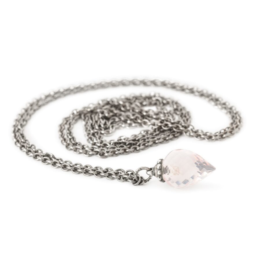 Collana d'Argento con Quarzo Rosa 60 cm