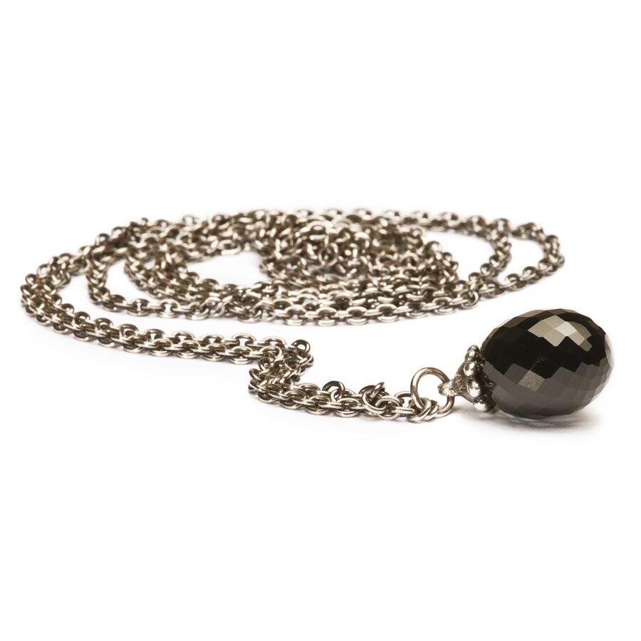 Collana d'Argento con Onice Nero 70CM