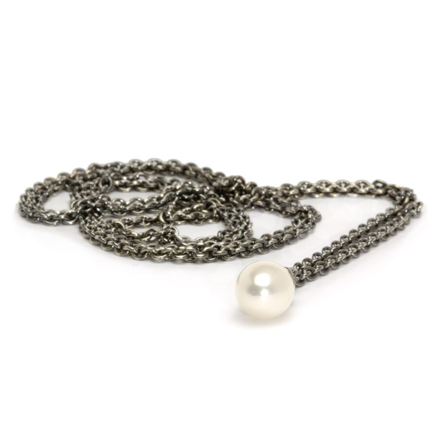 Collana d'Argento con Perla 80 cm