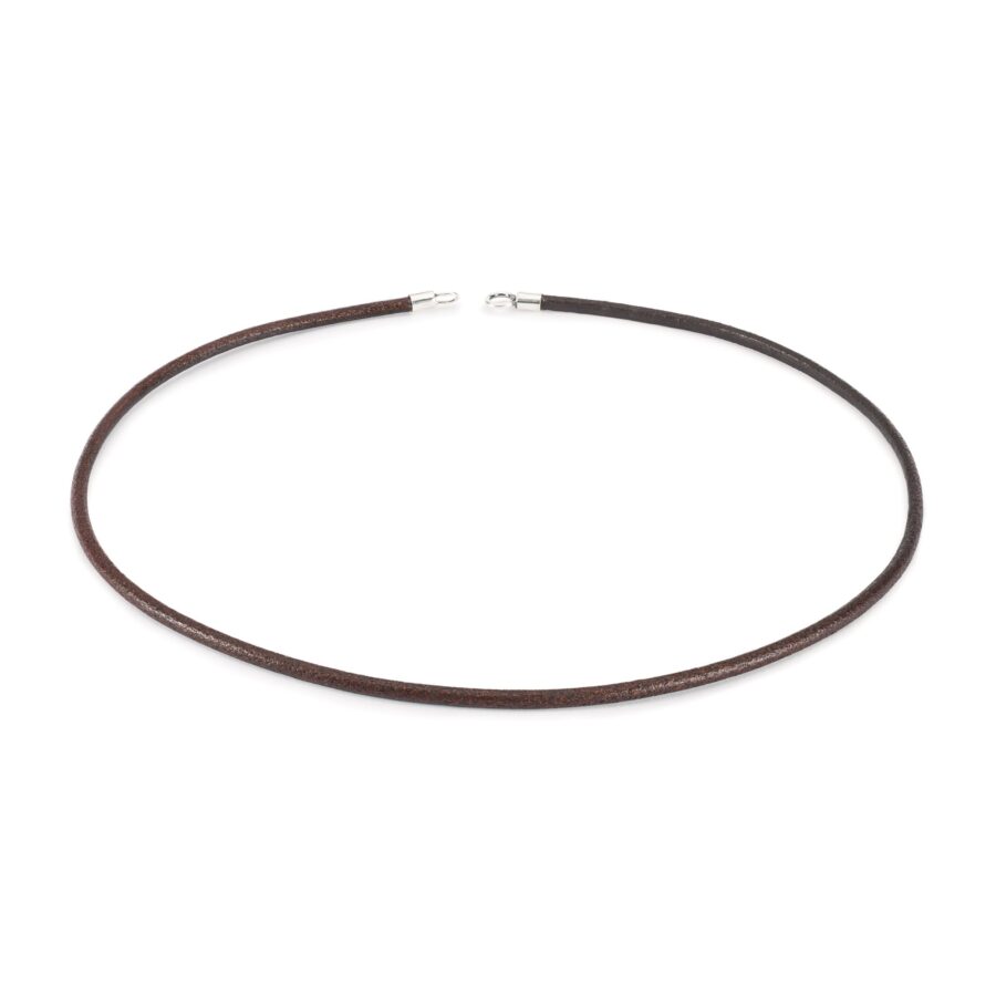 Collana Cuoio Marrone 42 cm